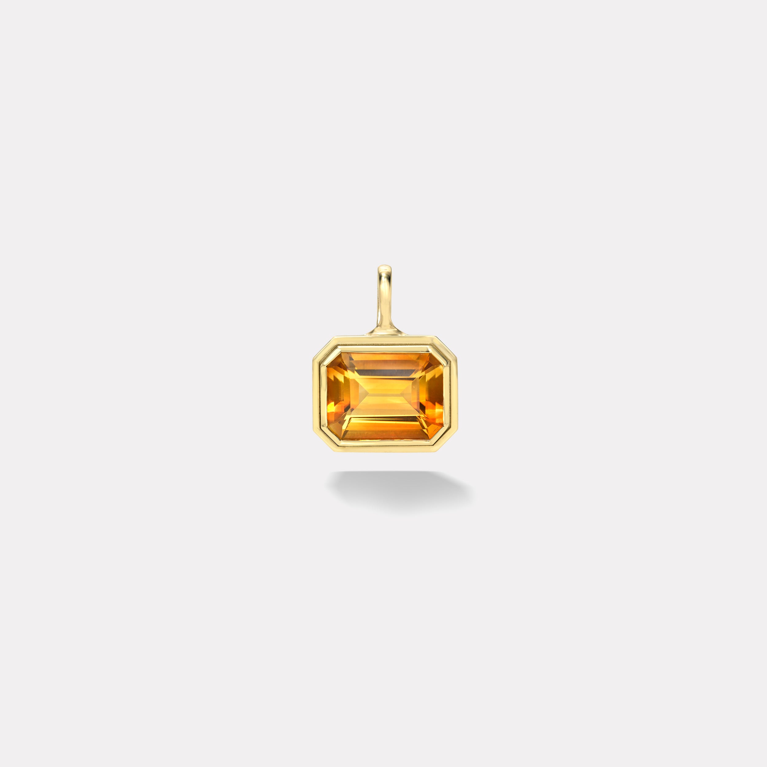 retrouvai 8.62ct Emerald Cut Citrine Bounce Charm