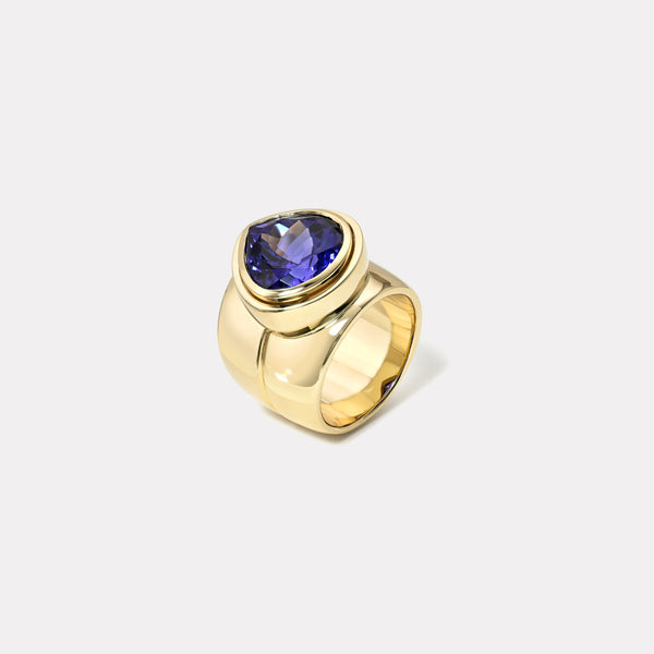 Retrouvai 8.62ct Pear Tanzanite Bounce Cigar Band
