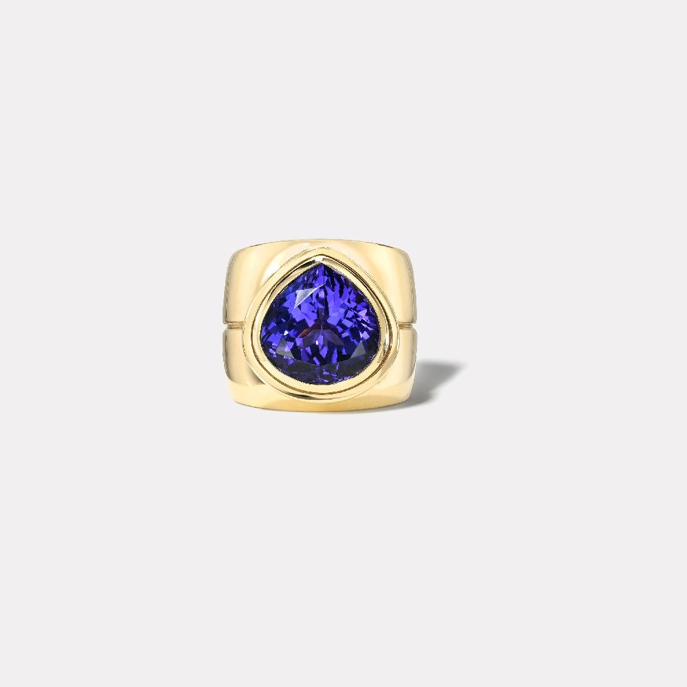 retrouvai 8.62ct Pear Tanzanite Bounce Cigar Band retrouvai 8.62ct Pear Tanzanite Bounce Cigar Band