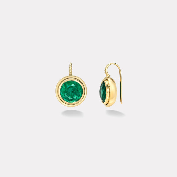 Retrouvai 8.85ct Round Emerald Bounce Earrings
