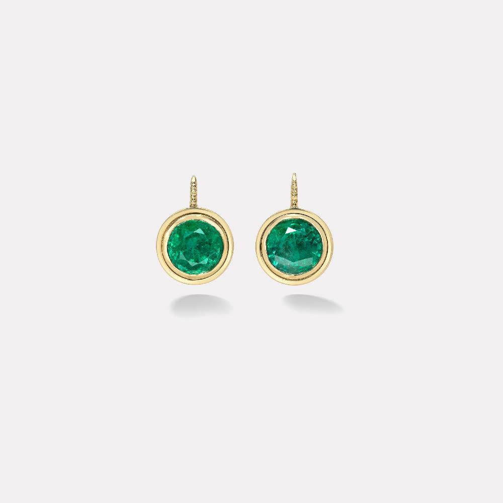 retrouvai 8.85ct Round Emerald Bounce Earrings retrouvai 8.85ct Round Emerald Bounce Earrings