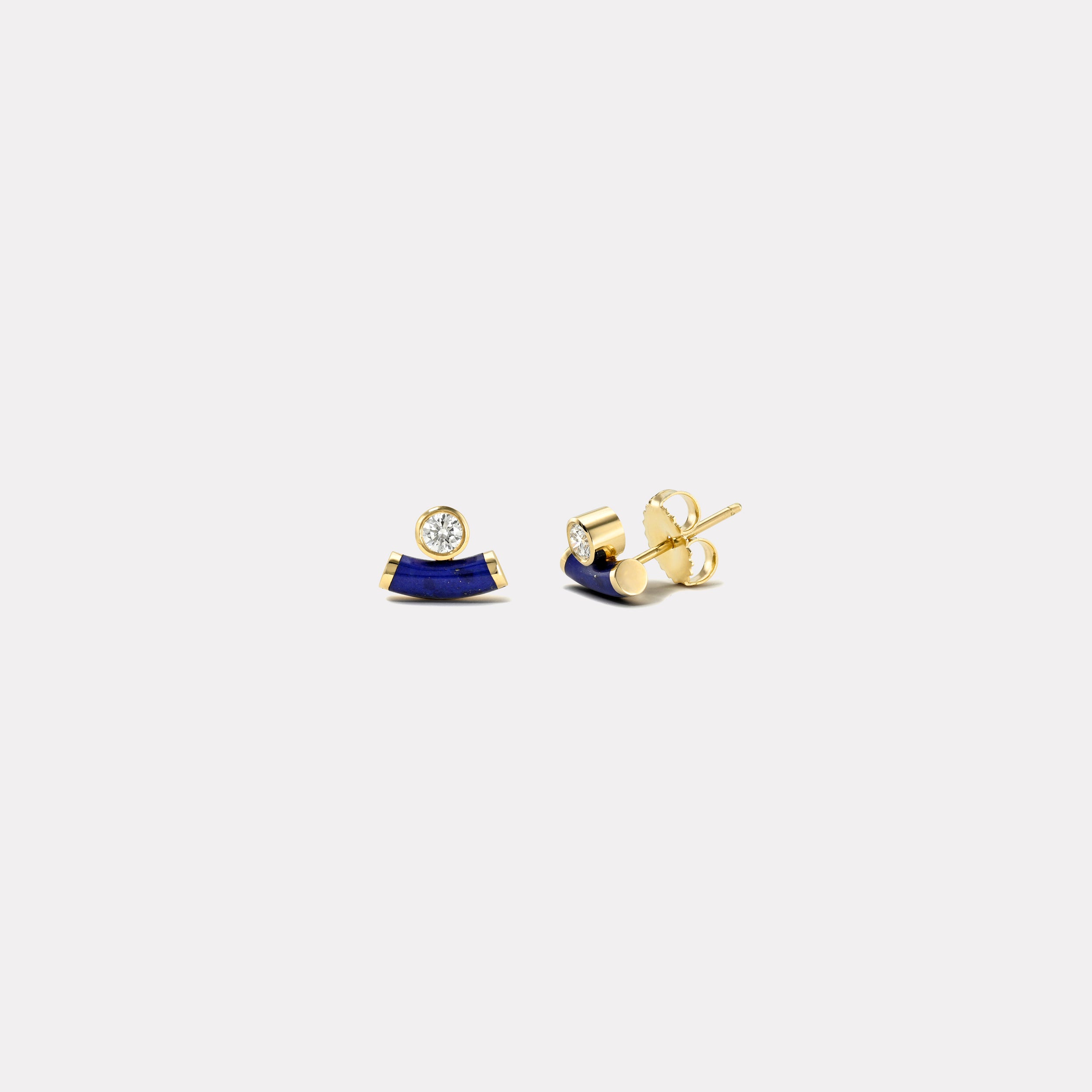 retrouvai Alchemy Stud Earrings with Lapis