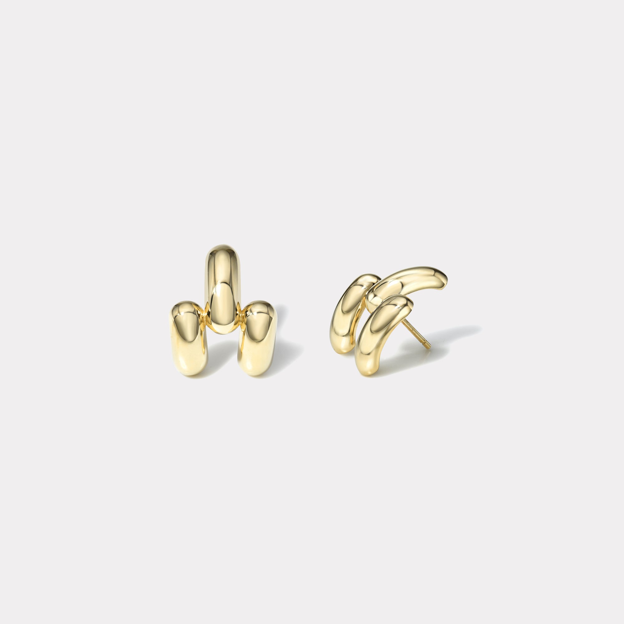 retrouvai All Gold Balloon Magna Stud Earrings