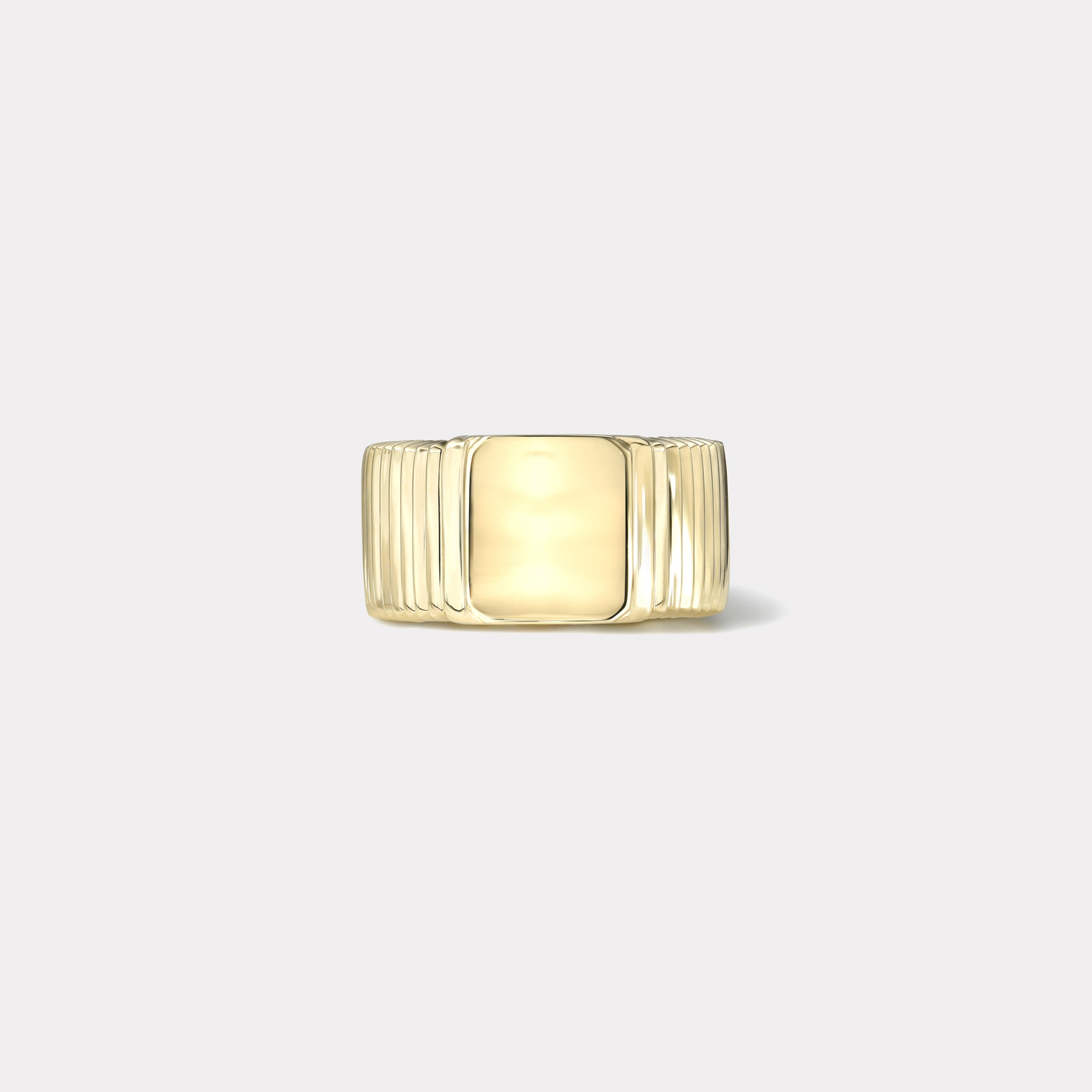 retrouvai All Gold Pleated Solitaire Band