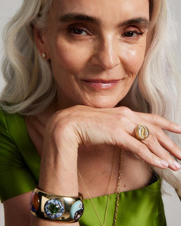 Retrouvai All Gold Yin Yang Ring