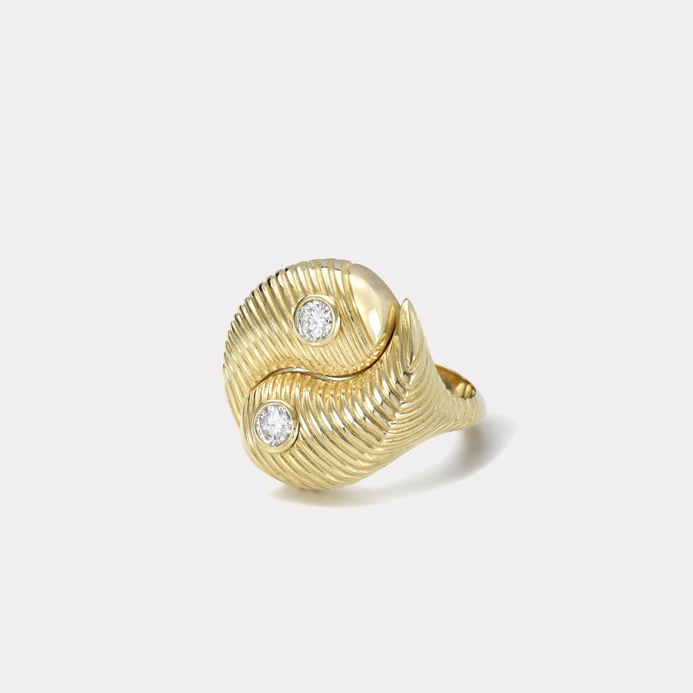 retrouvai All Gold Yin Yang Ring