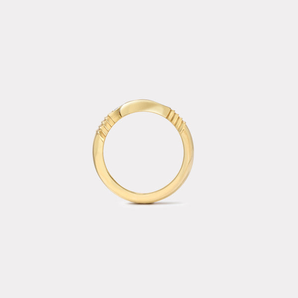 Retrouvai Baguette Buckle Ring - Pink Spinel