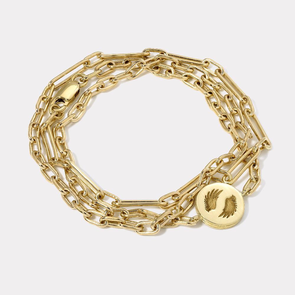retrouvai Bravery Triple Wrap Chain Bracelet