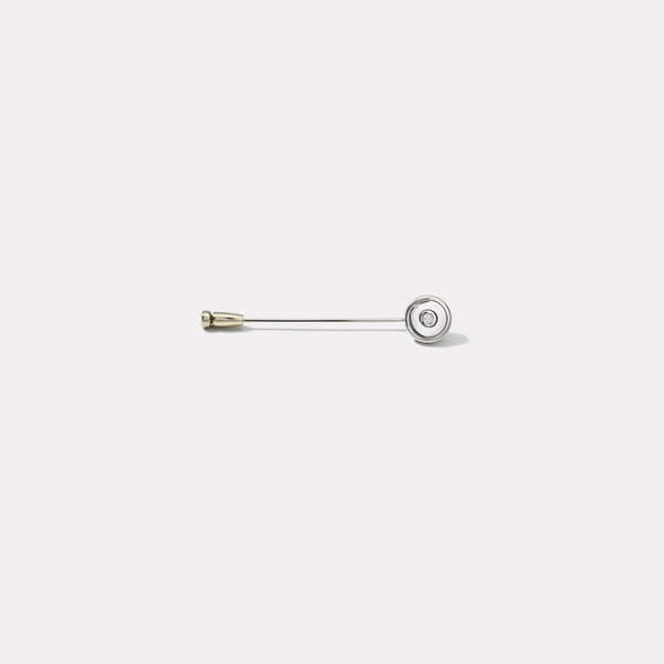 Retrouvai Compass Lapel Pin In High Polished Gold