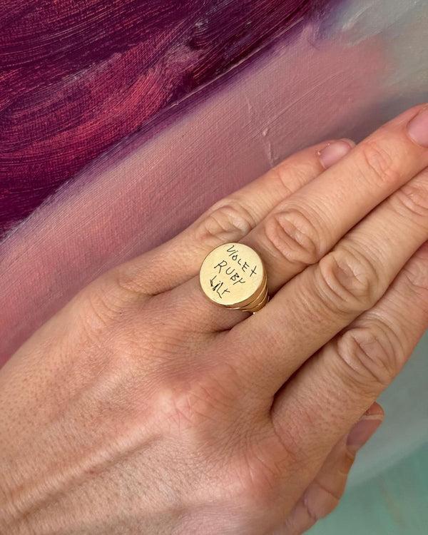 Retrouvai Custom All Gold Signet Ring