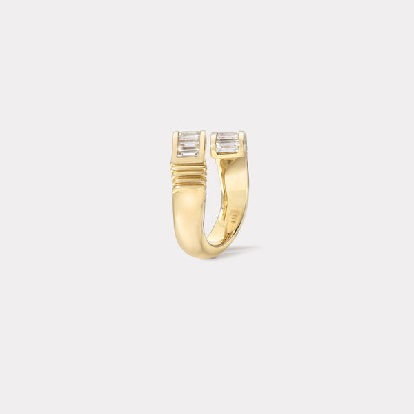 Retrouvai Diamond Baguette Buckle Ring