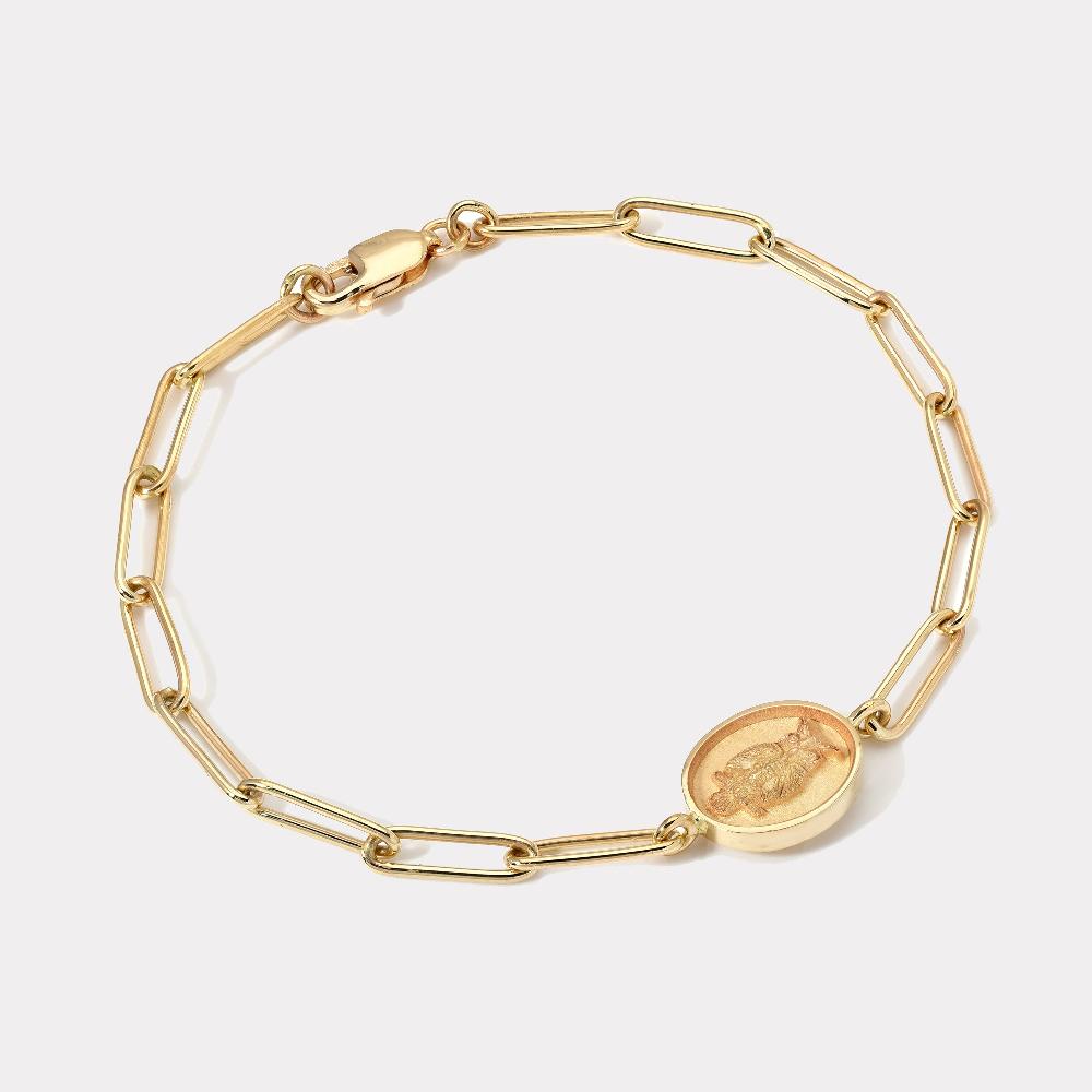 retrouvai Fantasy Signet Link Bracelet - Owl