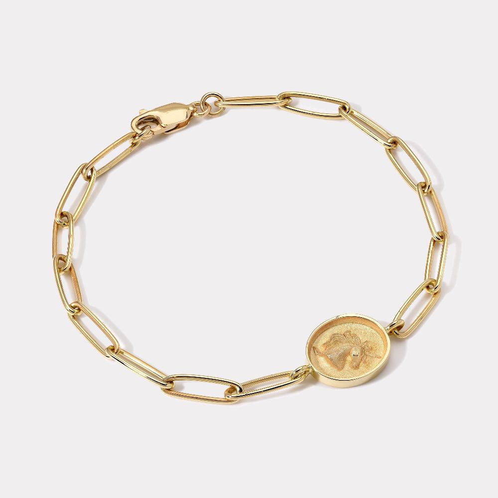 retrouvai Fantasy Signet Link Bracelet - Unicorn