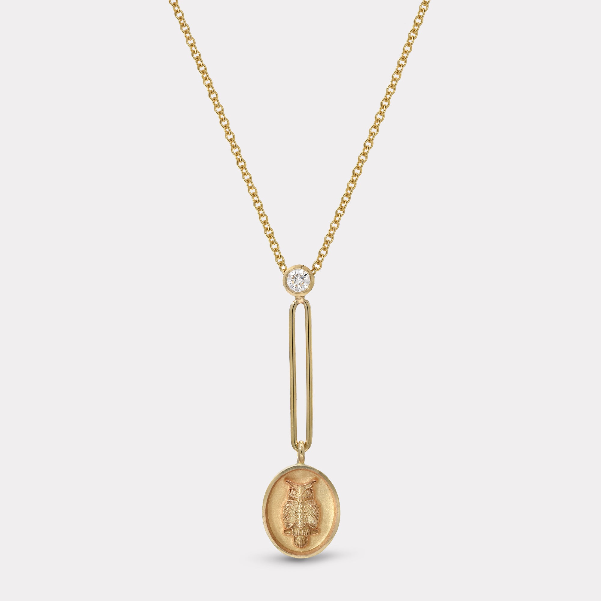 retrouvai Fantasy Signet Pendant Necklace - Owl