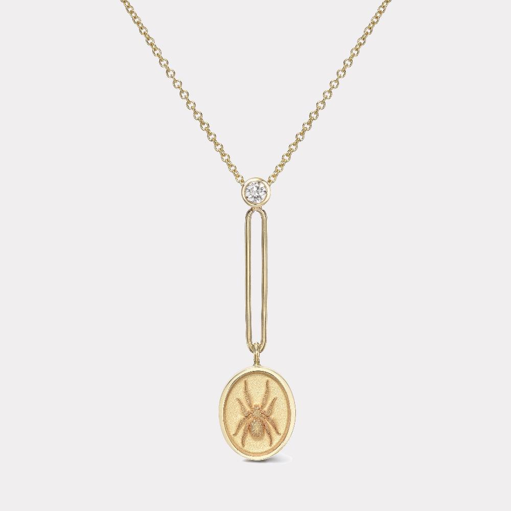 retrouvai Fantasy Signet Pendant Necklace - Spider