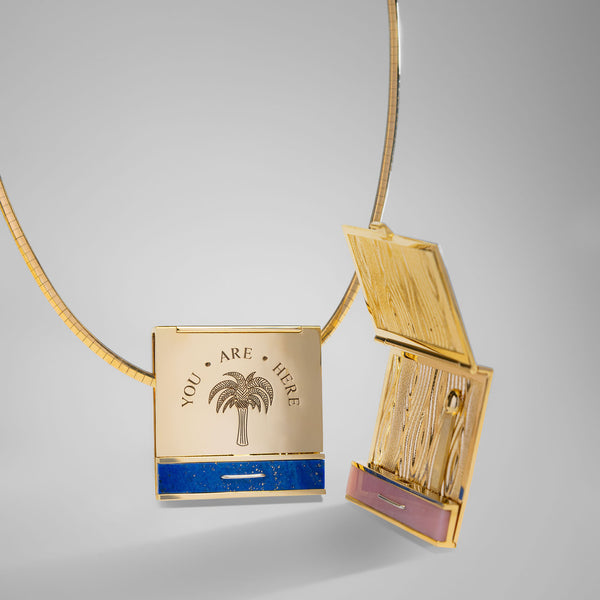 Retrouvai Grandfather Matchbook Pendant - Lapis