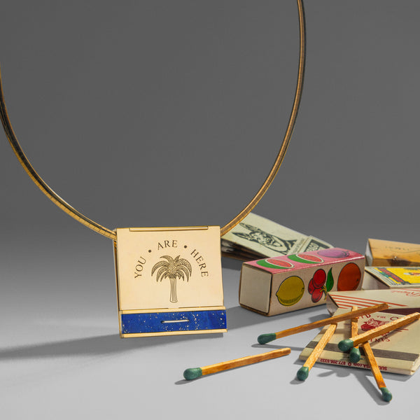 Retrouvai Grandfather Matchbook Pendant - Lapis