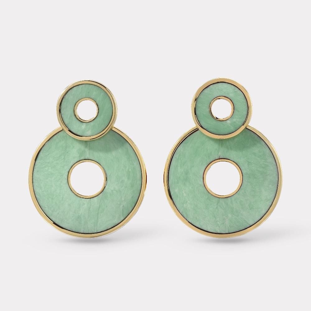 retrouvai Green Turquoise Swivel Earrings