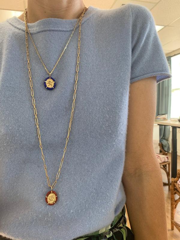 Retrouvai Hand Cut Lapis Lion Charm