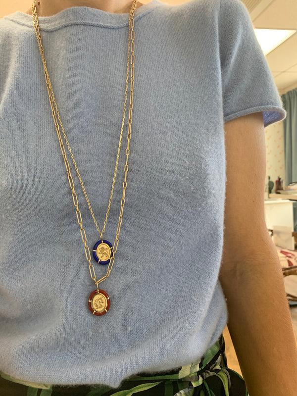 Retrouvai Hand Cut Lapis Lion Charm