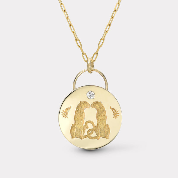 Retrouvai Love Padlock On 30" Link Chain