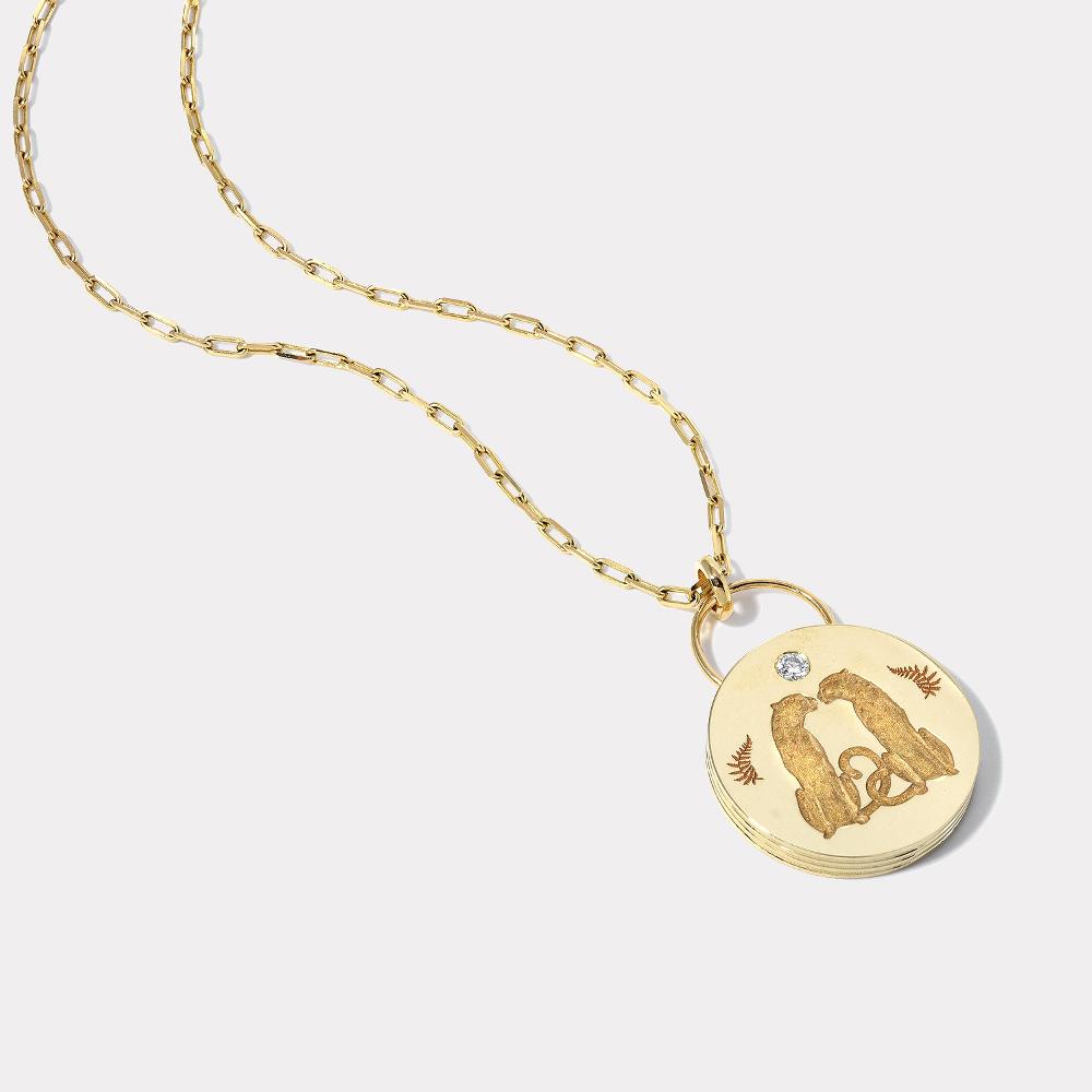 retrouvai Love Padlock on 30" Link Chain