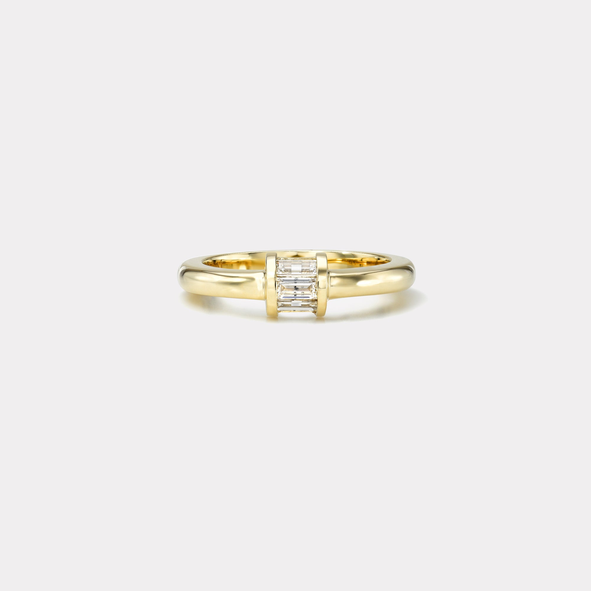 retrouvai Magna Barrel Ring - Baguette Diamonds