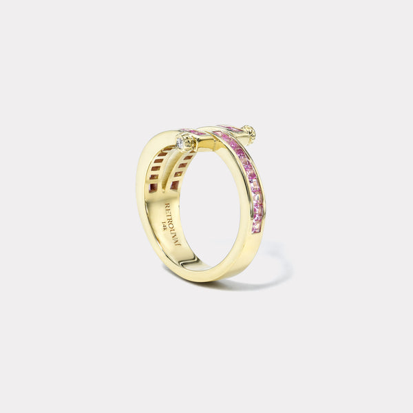 Retrouvai Magna Ring - Carre Cut Pink Sapphire
