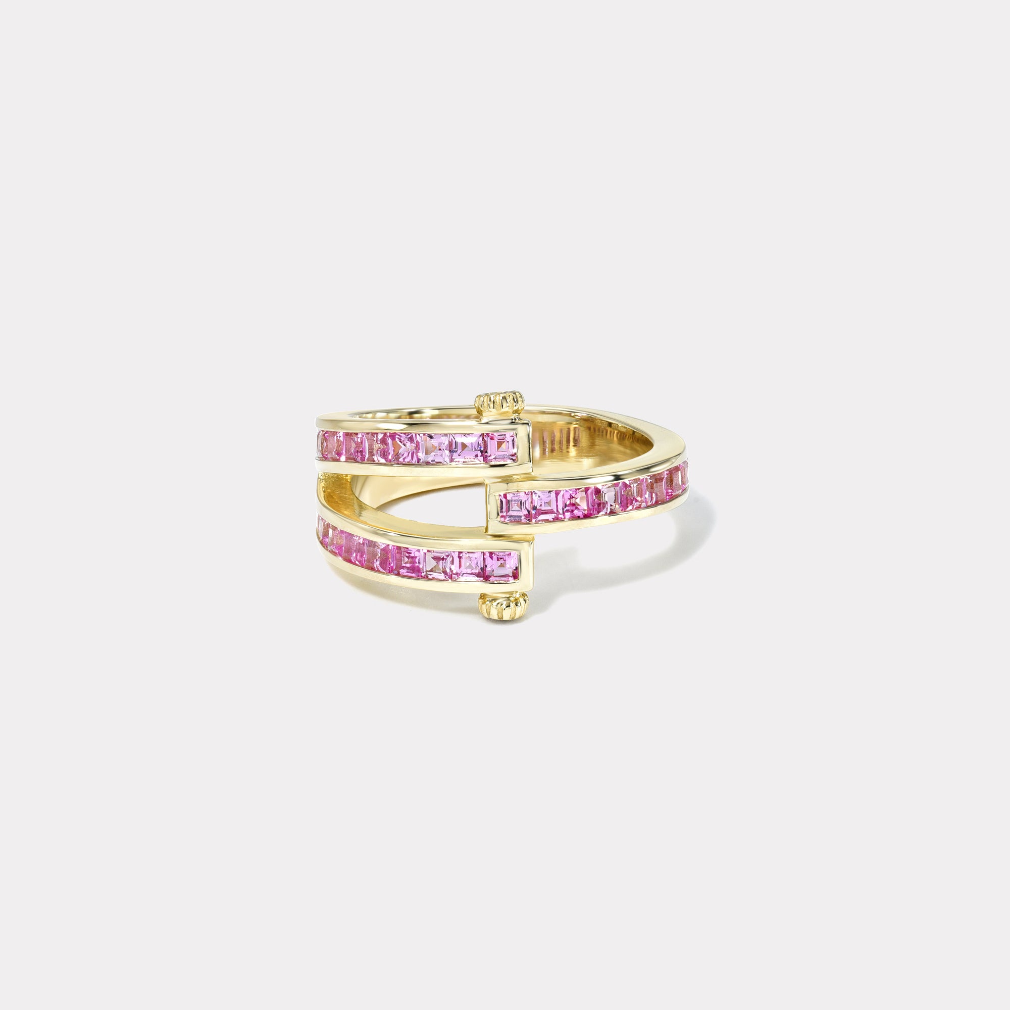 retrouvai Magna Ring - Carre Cut Pink Sapphire