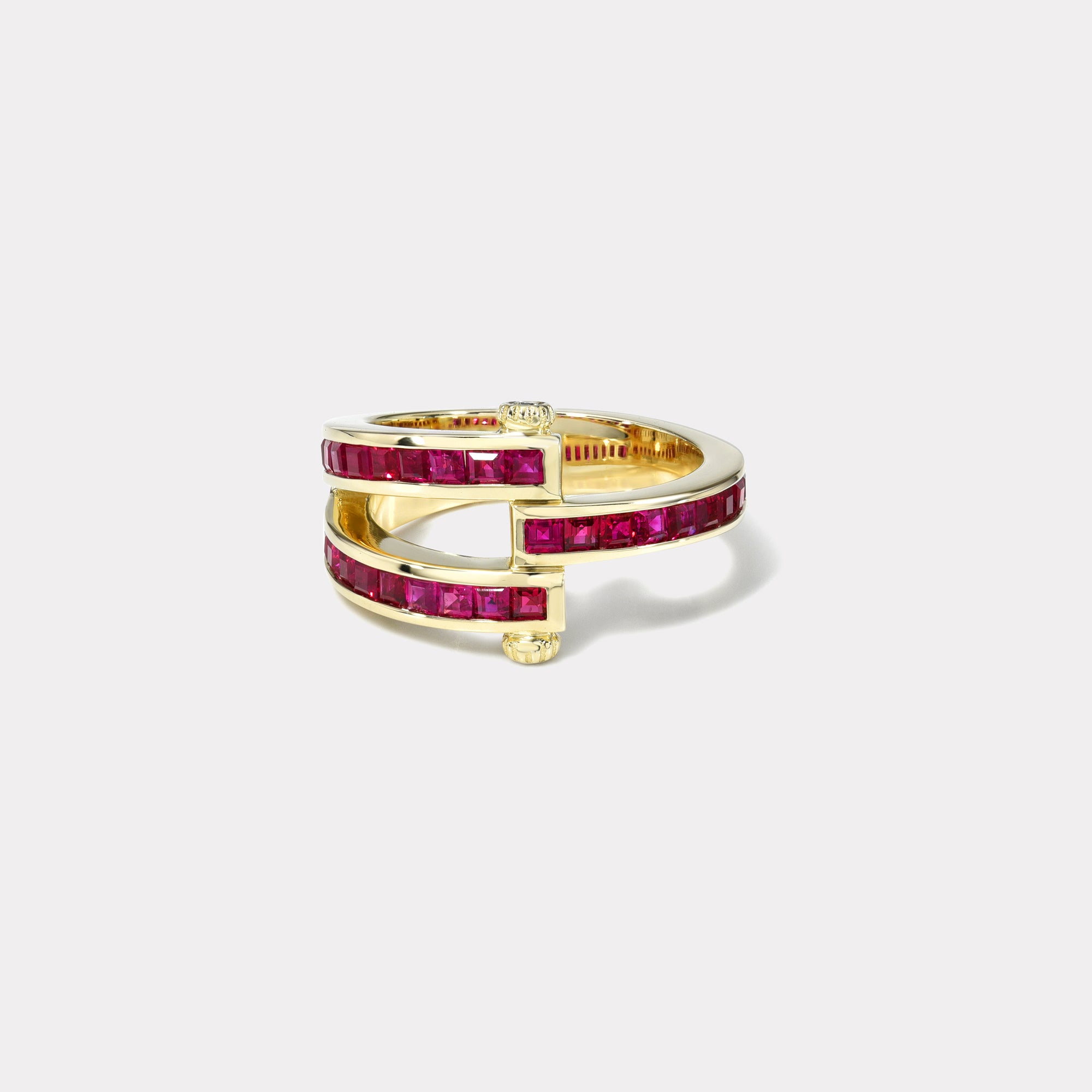 retrouvai Magna Ring - Carre Cut Rubies