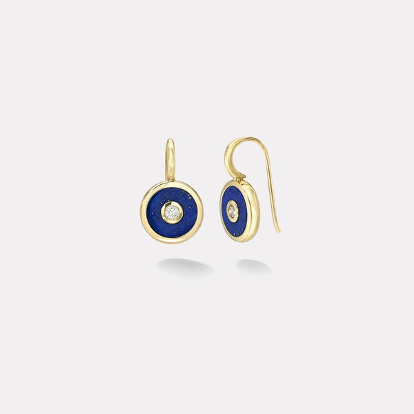 Retrouvai Midi Compass Hook Earrings With Lapis