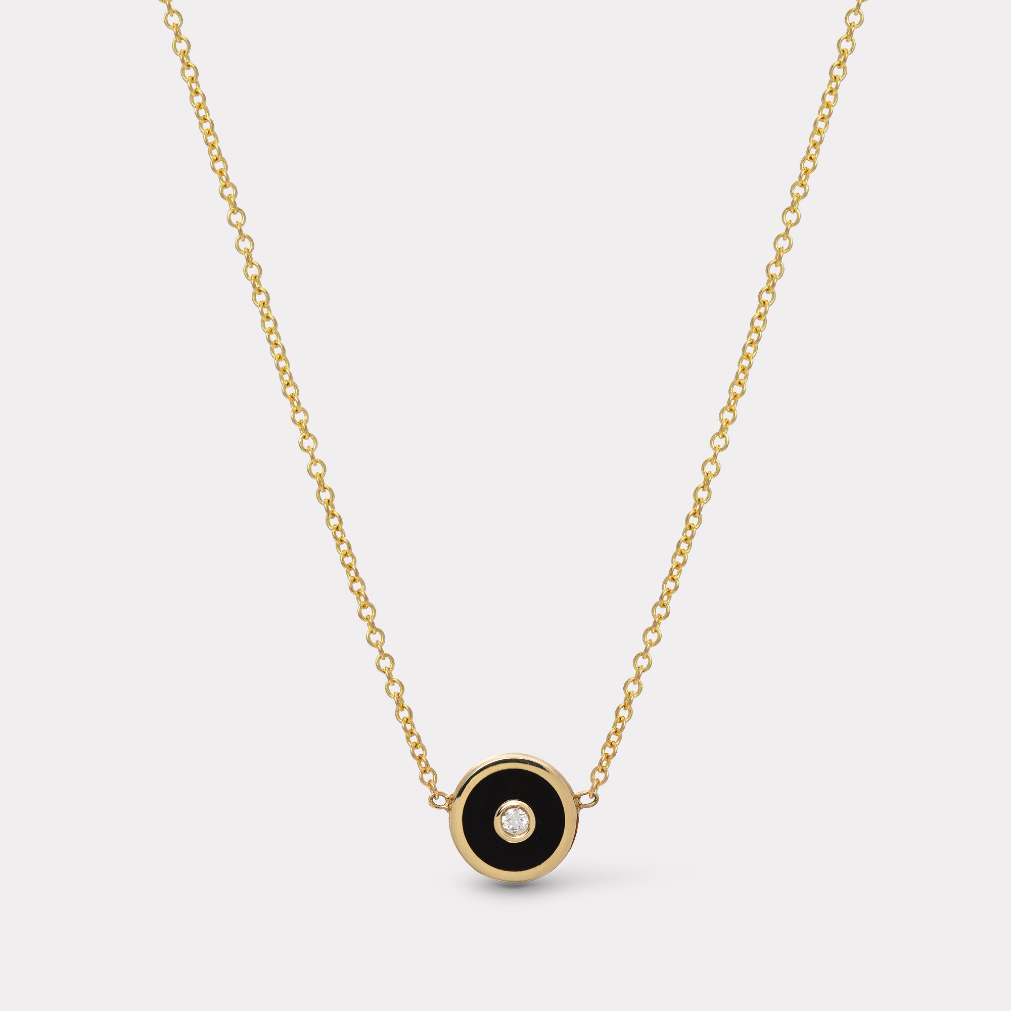 retrouvai Mini Compass Pendant with Black Onyx