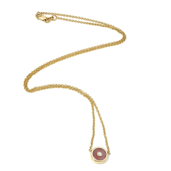 Retrouvai Mini Compass Pendant With Pink Opal