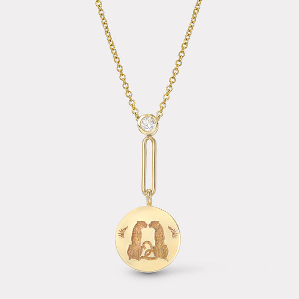 Retrouvai Mini Love Pendant On 18" Drop Loop Chain