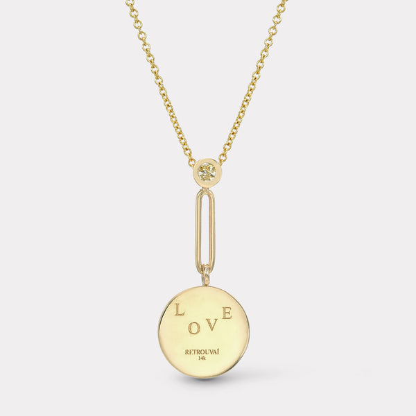 Retrouvai Mini Love Pendant On 18" Drop Loop Chain