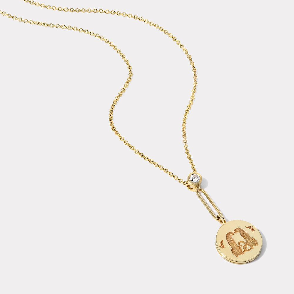 retrouvai Mini Love Pendant on 18" Drop Loop Chain