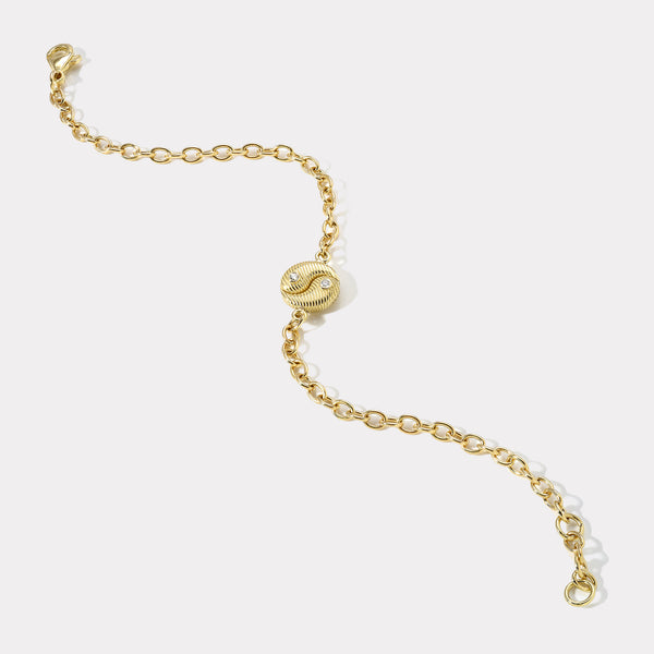 Retrouvai Mini Yin Yang Chain Link Bracelet
