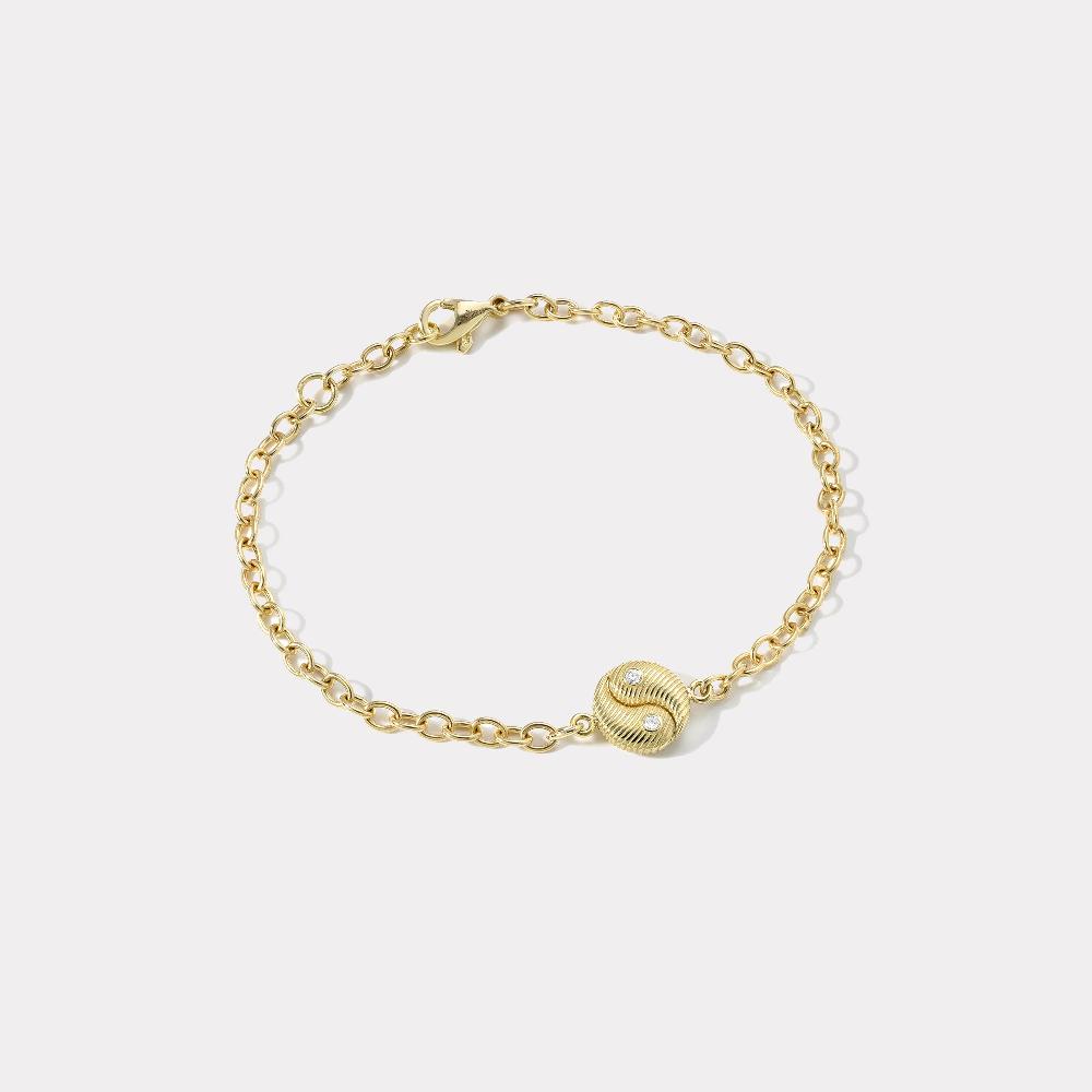 retrouvai Mini Yin Yang Chain Link Bracelet