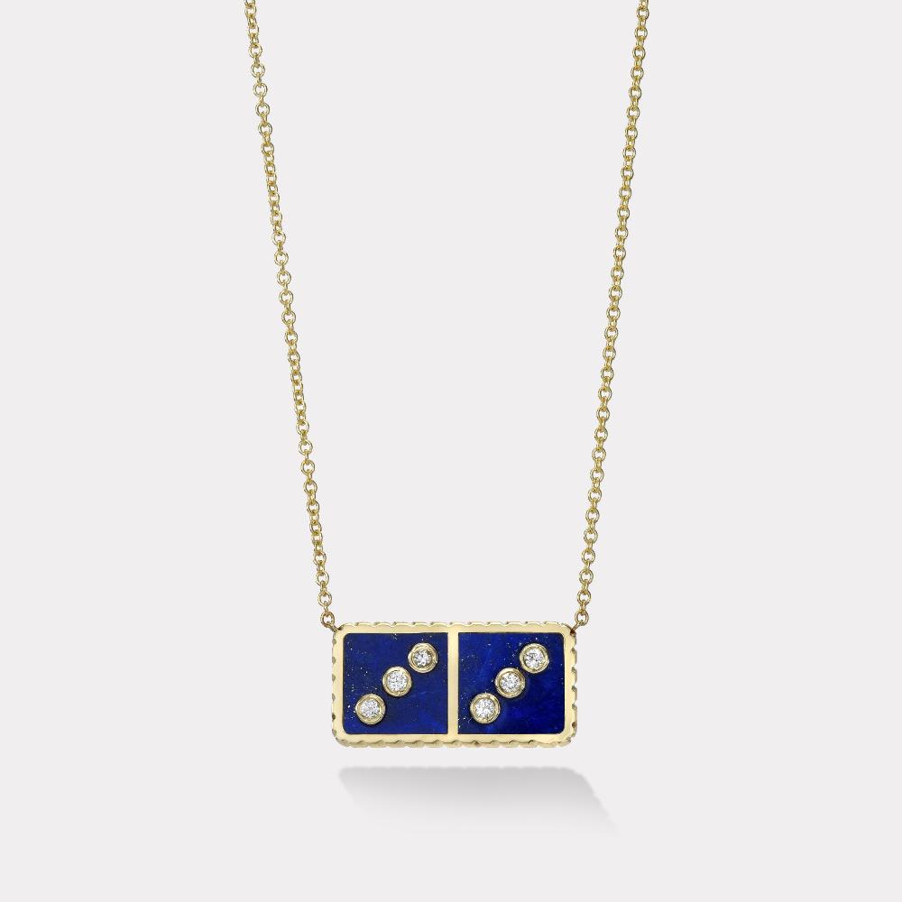 retrouvai Petite Domino Pendant - Lapis