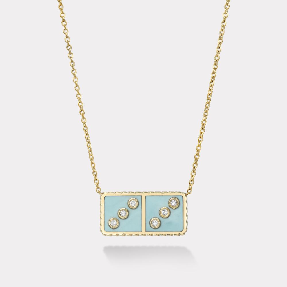 retrouvai Petite Domino Pendant - Turquoise