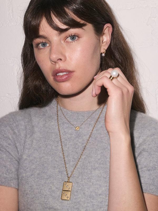 Retrouvai Petite Modern Love Pearl Hoops