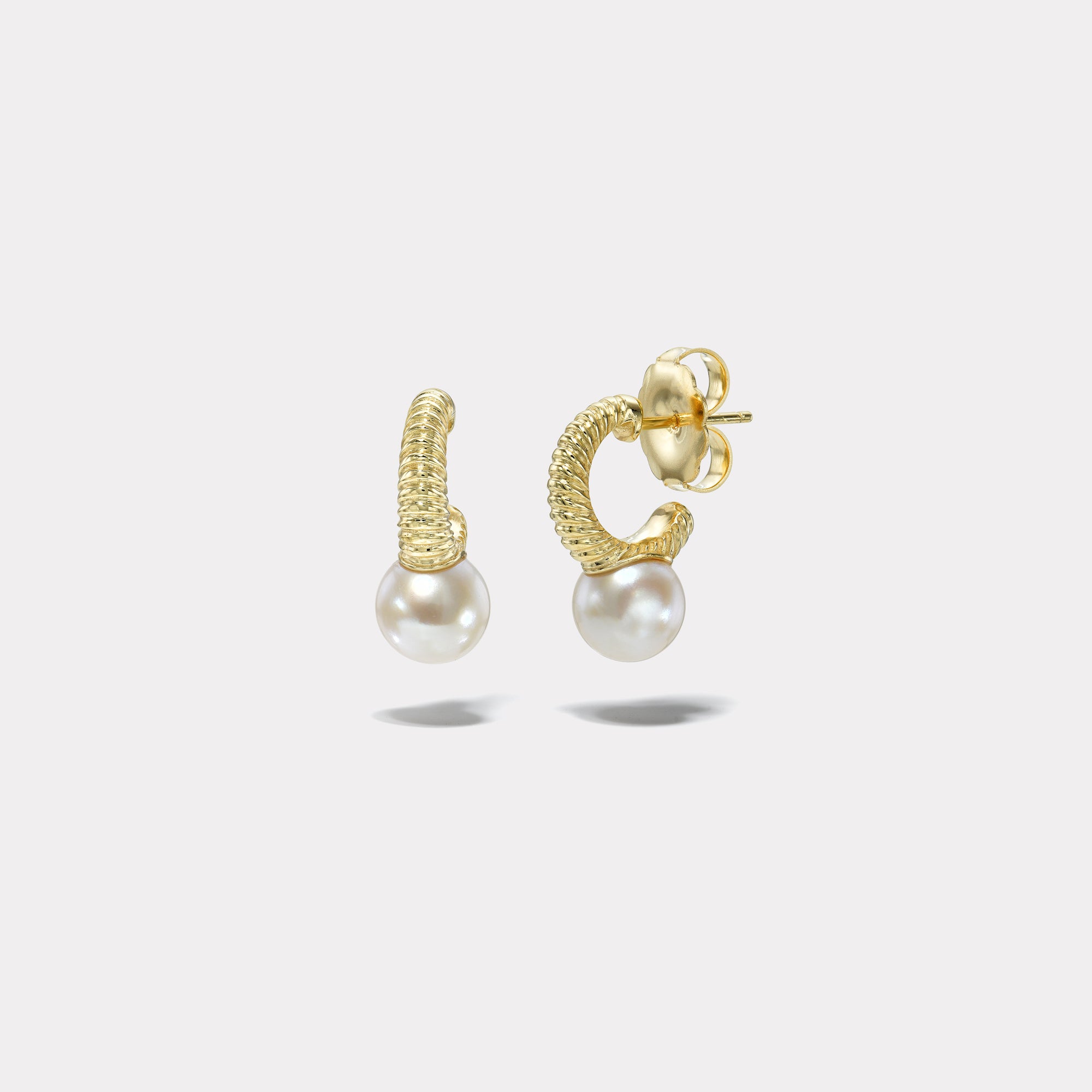 retrouvai Petite Modern Love Pearl Hoops