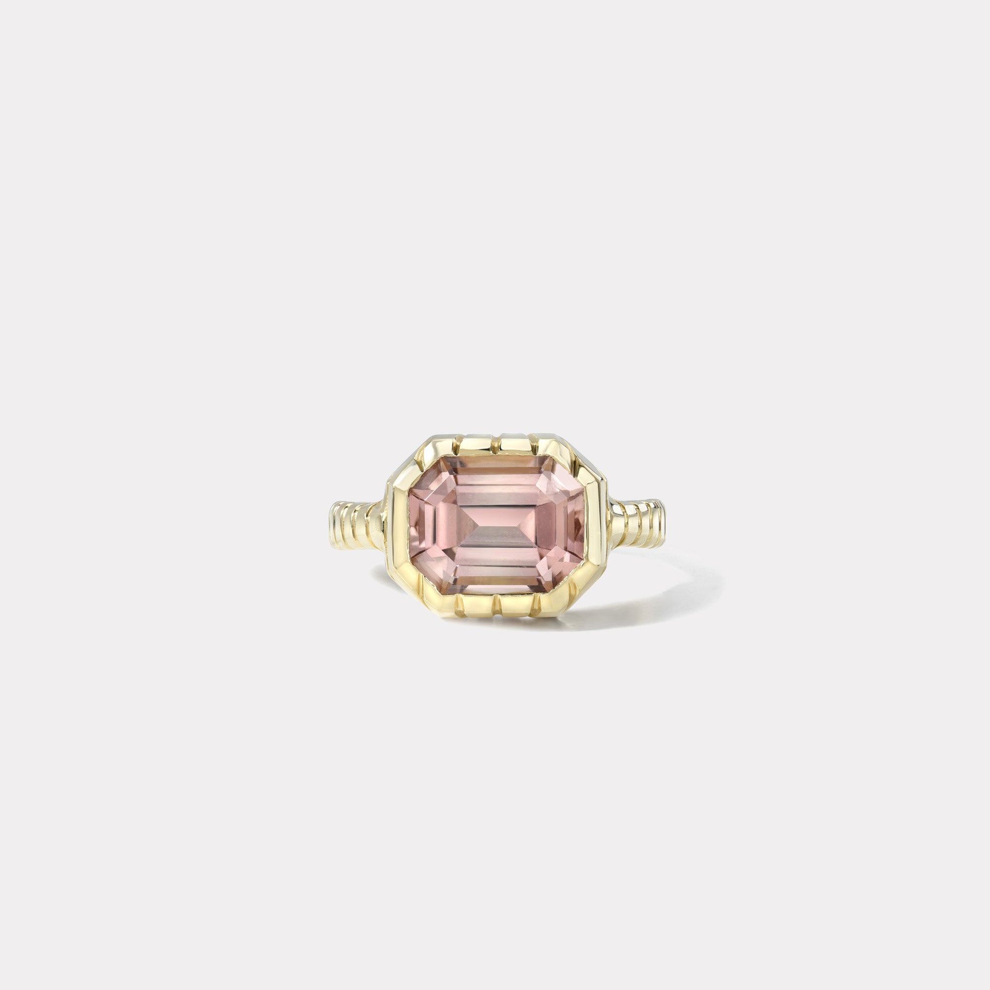 retrouvai Pink Tourmaline Heirloom Bezel Ring