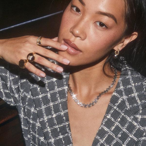 Retrouvai Platinum And Diamond Magna Collar