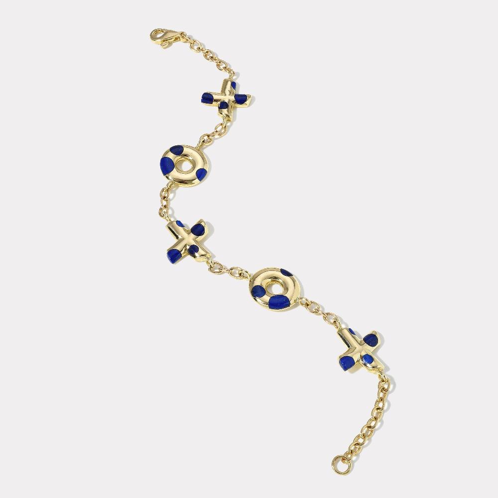 retrouvai Polka Dot XO Bracelet - Lapis