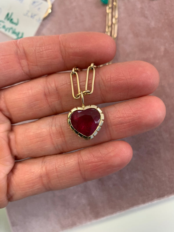 Retrouvai Rubellite Heirloom Bezel Charm