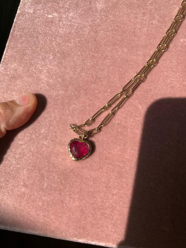 Retrouvai Rubellite Heirloom Bezel Charm