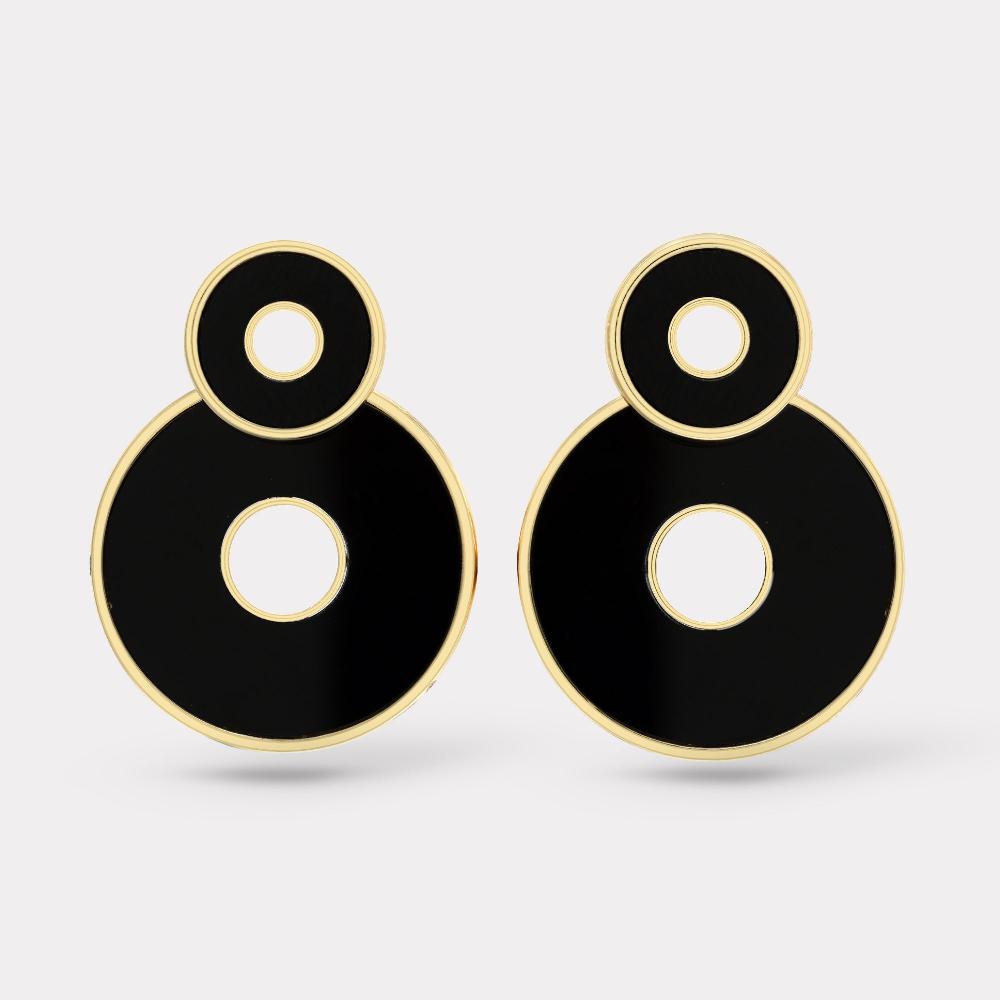 retrouvai Swivel Earrings - Black Onyx