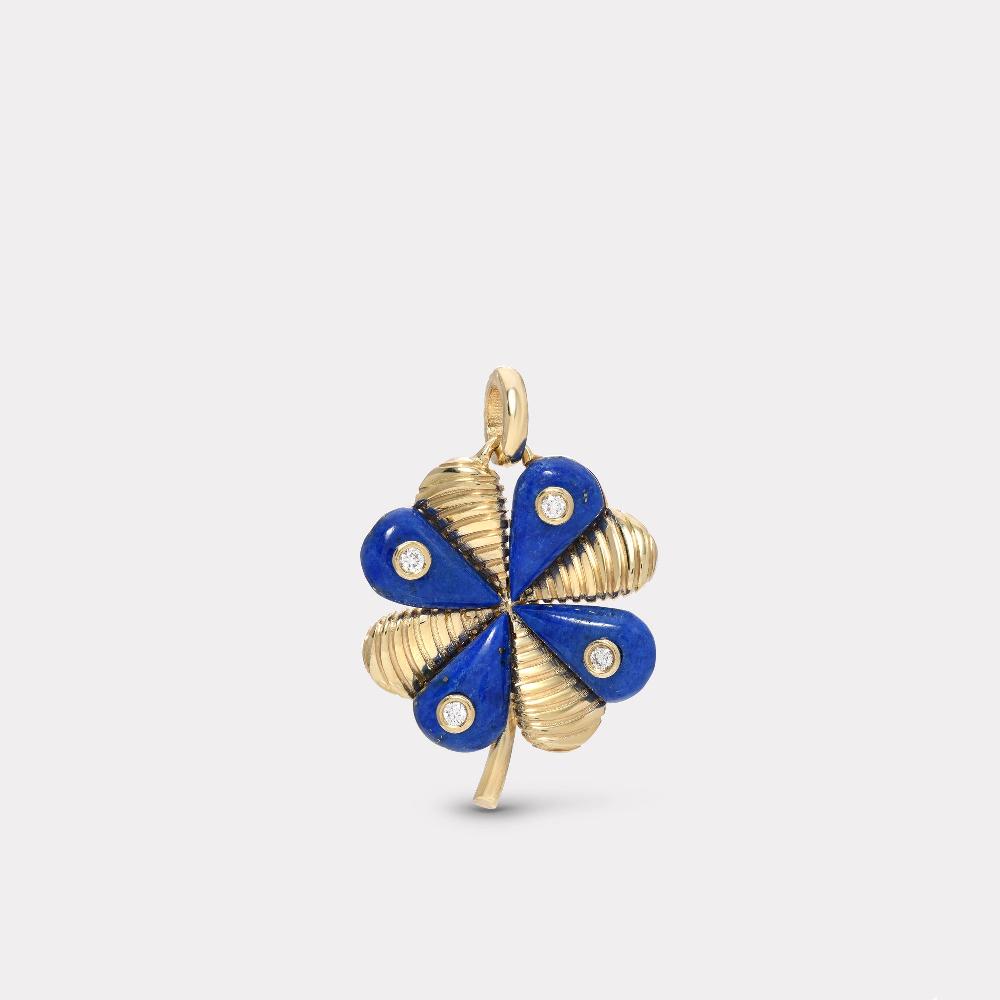 retrouvai Talisman Clover Charm - Lapis
