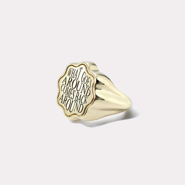 Retrouvai Talisman Karma Signet Ring